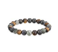 SHFJASBNUMG Bracciale con tripla protezione, 8 mm, con perline per donne e uomini, pietre naturali dell'occhio di tigre, pietra del sangue, iolite, braccialetto di cristallo per equilibrio emotivo e