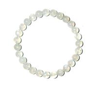 SHFJASBNUMG Bracciale da 6 mm con pietra di luna per uomini e donne, adatto per polsi da 15,2 a 16,5 cm, cristallo naturale del chakra della corona per emozioni spirituali, pietre preziose per