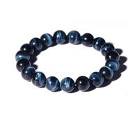 SHFJASBNUMG Bracciale da uomo con occhio di tigre blu, 12 mm, adatto per polsi grandi e forti di circa 20,3 cm, gemme chakra della gola, pietra portafortuna per giugno, porta calma interiore, amore e