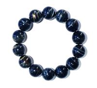 SHFJASBNUMG Bracciale da uomo con occhio di tigre blu, 16 mm, adatto per polsi di circa 20,3 cm, pietre preziose naturali del chakra del plesso solare, porta fortuna, ricchezza, coraggio, protezione