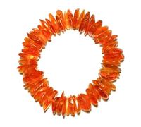 SHFJASBNUMG Braccialetto con chip di ambra, perline di ambra grezza naturale, color arancione, pietra preziosa del chakra sacrale, ornamento, talismano, energia lenitiva per la protezione, adatto per