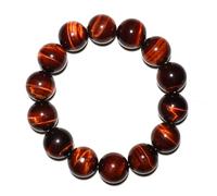 SHFJASBNUMG Braccialetto con occhio di tigre rosso da 18 mm, per uomini e donne, protezione naturale dei chakra della radice, gioiello di cristallo per grandi appassionati di perline, 3 polsi grandi