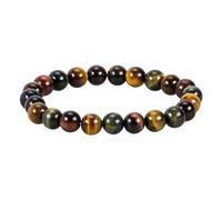 SHFJASBNUMG Braccialetto elastico elastico unisex con pietre naturali da 8 mm, perline rotonde di cristallo energetico per chakra, Reiki, guarigione, 17,8 cm, Pietra