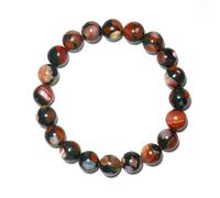 SHFJASBNUMG Braccialetto in agata rossa da 10 mm, per donne e uomini, braccialetto elastico naturale per polso da 19,1 a 20,3 cm, radice, cuore e chakra sacrale, cristallo chakra sacrale, ogni perla