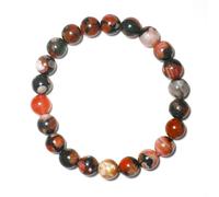 SHFJASBNUMG Braccialetto in agata rossa da 8 mm, per donne e uomini, braccialetto elastico naturale per polso da 17,8 a 19,1 cm, radice, cuore e chakra sacrale, cristallo chakra sacrale, ogni perla