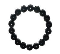 SHFJASBNUMG Braccialetto in tormalina nera, 12 mm, gioiello in cristallo naturale chakra | Pietra portafortuna di ottobre, adatto a polsi da 19,1 cm, porta fortuna, pace e amore, regalo per amici e
