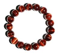 SHFJASBNUMG Braccialetto unisex con occhio di tigre rosso, 12 mm, pietre preziose naturali del chakra della radice, adatto per polsi forti e da 22,9 cm, porta fortuna e fortuna, per alleviare lo