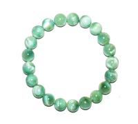 SHFJASBNUMG Braccialetto verde da 8 mm per donne e uomini, pietra del destino, adatto per polsi di circa 16,5-17,8 cm, sollievo da ansia e stress, assorbe l'energia negativa, viene fornito con scatola