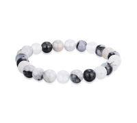 SHFJASBNUMG Bracciali con perline di quarzo tormalina nera per manifestazioni, braccialetti con perline per donne e uomini, misura regolabile, Pietra
