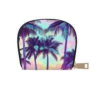 SHFJASBNUMG Palm Trees Card Pack Colorful Neon Nero Acquerello Borsa in Pelle Texture Sfondo Portafoglio Running Atleti - Vivavoce Essential Carrier 9X11CM, A1, 9X11CM
