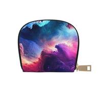 SHFJASBNUMG Palm Trees Card Pack Colorful Neon Nero Acquerello Borsa in Pelle Texture Sfondo Portafoglio Running Atleti - Vivavoce Essential Carrier 9X11CM, A26, 9X11CM