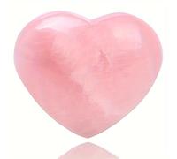 SHFTQXSLAT 1 Pezzo da 300-400 g di Quarzo Rosa gonfio a Forma Cuore, Pietra preziosa a Tasca dell'amore
