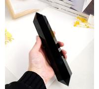 SHFTQXSLAT 1pc Black Quartz Obsidian Double Point Crystal Magic Wand Hexagonal Prism Column Decoration Ornaments