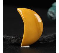 SHFTQXSLAT 1PC Crystal Stone Moon Shape, Meditative Polished, Colorful Mascot, Home Decoration Collection Gift (Color : Egg Yellowstone, Size 2pc)
