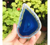 SHFTQXSLAT 70mm Size Blue Crystal Agate Slab Geode Slice Coaster Ornaments