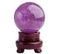 SHFTQXSLAT Amethyst Ball Crystal, with Stand bola de Cristal Clear Halloween Rock, ball-7cm