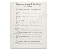 SHFTQXSLAT Beginners Strength Workout Poster 15 Minute Full Body Home Training Chart No Gym Needed Fitness Wall-Art Decor(Framed,16x24inch(40x60cm))