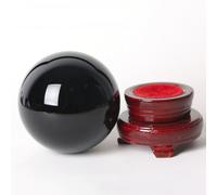 SHFTQXSLAT Black Obsidian Crystal Ball with Stand,Divination Stone Sphere Sculpture Figurine,Witchcraft And Decorative Balls for Home Decor,15cm/5.9in