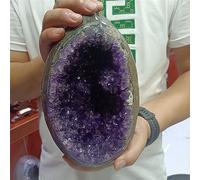 SHFTQXSLAT Brazilian Amethyst Dinosaur Egg Crystal Cave Raw Stone Hand-Polished Housemoving Office Ornaments (Size : 3000-3500g)