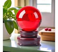 SHFTQXSLAT Clear Crystal Ball with Stand Handcrafted Photography Prop for Magical Shots Elegant Home & Party Decor,Red,50mm