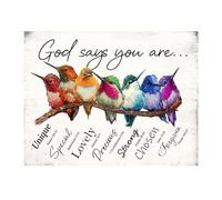 SHFTQXSLAT Consider the Lilies & Hummingbirds Canvas Art - Inspirational Scripture Print About God's Care, Uplifting Gift for Her, Home or Office Decor(Unframed,16x24inch(40x60cm))