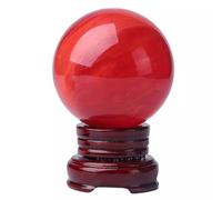 SHFTQXSLAT Crystal Ball Ornament Smelting Red Feng Shui Desktop Ornaments Living Room Office Study Home Decoration Display Sphere,7cm/2.75in