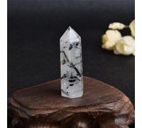 SHFTQXSLAT Crystal Black Tourmaline Column Magic Wand Stone (Size : 5-6cm)