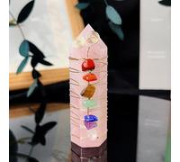 SHFTQXSLAT Crystal Colorful Gravel Column Raw Stone Hexagonal for Home Office Landscape Decoration Art,B
