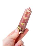 SHFTQXSLAT Crystal Peach Blossom Tourmaline Point Wand Gemstone Stone Column Quartz Tower Home Decoration Ornaments