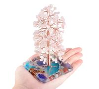 SHFTQXSLAT Crystals Quartz Tree Tumbled Gemstone Stones Money, Geode Agate Slices Base Feng Shui Ornaments Home Decoration,B