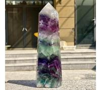 SHFTQXSLAT Decorative Ornaments Fluorite Crystal Column Magic Wand Obelisk Point (Size : 200-250g)
