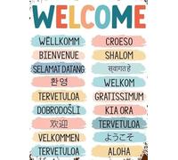 SHFTQXSLAT Diversity Matters Classroom Poster - Welcome in Many Languages for School, Library, Counselor Office, Inclusive Bulletin Board Decor, Educational Wall Art(Framed,12x18inch(30x45cm))