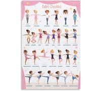 SHFTQXSLAT Educational Ballet Positions for - Colorful Chart with 5 Basic Dance Poses, Wall-Art for Young Dancers & Classrooms(Framed,12x18inch(30x45cm))