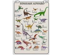SHFTQXSLAT Educational Dinosaur Poster for Kids: Alphabet A to Z with Cool Dinosaur Designs & Scientific Names. Engaging Tool for Early Childhood Literacy & Room Decor.(Unframed,12x18inch(30x45cm))