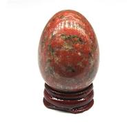 SHFTQXSLAT Egg Shaped Gemstone Stones Crystals Agates Quartzs Polished Craft Trinket Furnishing Decoration (Color : Sesame Red Stone)