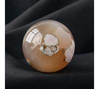 SHFTQXSLAT Fluorite Rough Stone Crystal Ball Rainbow for Decoration or Magic,Cherry Blossom Agate-5cm