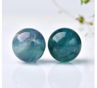 SHFTQXSLAT Green Fluorite Crystal Sphere Ball Gemstone Sculpture Figurine for Fengshui Divination Home Decoration,2 Pieces,30mm