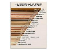 SHFTQXSLAT Hardwood Types and Hardness Canvas Print Wood Chart for Living Room Bedroom Workshop Wall Decor(Unframed,16x24inch(40x60cm))