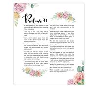 SHFTQXSLAT Inspirational God Quotes Wall Art - Psalm 91 Scripture Print, Christian Decor for Prayer Room, Office, Housewarming (Unframed,08x12inch(20x30cm))