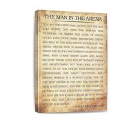 SHFTQXSLAT Leadership Motivational Poster, Inspiring Theodore Roosevelt Speech Art, Canvas Print for Office, Study, Gym or as a Boss Gift(Framed,16x24inch(40x60cm))