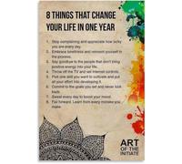 SHFTQXSLAT Life Changing Habits Mindset Shift Year Guide Poster Home Office Wall-Art(Framed,12x18inch(30x45cm))