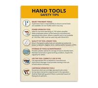 SHFTQXSLAT Master Your Toolkit Hand Tools Essential Tips Chart Canvas Wall-Art for Workshop Office and Industrial Style Decor(Framed,12x18inch(30x45cm))