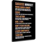 SHFTQXSLAT Motivational Success Quote Poster Work Hard Smart Mindset Inspirational Wall-Art Set for Home Office Living Room(Unframed,08x12inch(20x30cm))