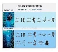 SHFTQXSLAT Ocean Adventure Scuba Diving Knowledge Poster Canvas Wall-Art for Living Room Bedroom Man Cave Decor(Unframed,12x18inch(30x45cm))