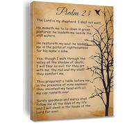 SHFTQXSLAT Psalm 23 Full Scripture Wall Art - The Lord is My Shepherd Canvas Print, Framed Inspirational Decor for Baptism, Confirmation or Sympathy Gift(Unframed,16x24inch(40x60cm))