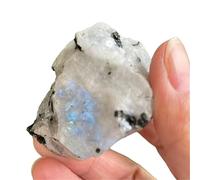 SHFTQXSLAT Rainbow Moonstone Rough Stone Crystals Gravel Fish Tank Flower Pot for Buddha Landscaping Quartz Gemstone Ornaments (Size : 100-130g)