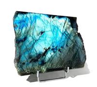 SHFTQXSLAT Raw Labradorite Stone Crystals Gemstone, Rough Slab, Standing Display Specimens,600~700g