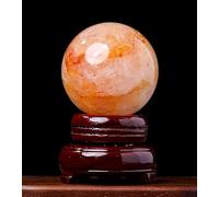 SHFTQXSLAT Red Crystal Gemstone Ball Divination Sphere Sculpture Figurine for Feng Shui, Home Decoration,45~50mm