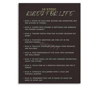 SHFTQXSLAT Stoic Mindset Rules For Life Poster Canvas Print Educational Wall-Art for Home Office Library(Unframed,08x12inch(20x30cm))