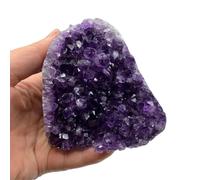 SHFTQXSLAT Stone Raw Amethyst Geode Purple Crystal Quartz Cluster Dream Egg Home Decoration(650-700g)